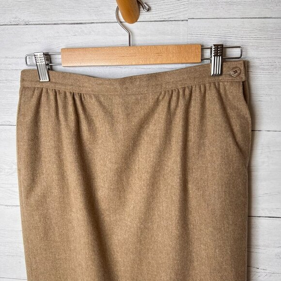 Vintage Pendleton Skirts Womens Size 10 Camel Brown 100% Virgin Wool Midi - Picture 7 of 14